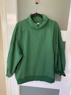 LIT Activewear Whisper Oversized Turtleneck Sweatshirt Green - S